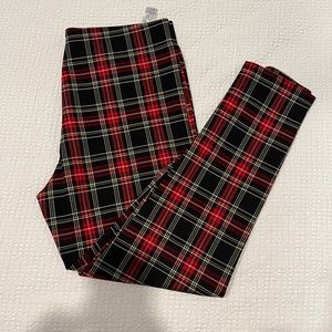 Zara plaid zipper leggings